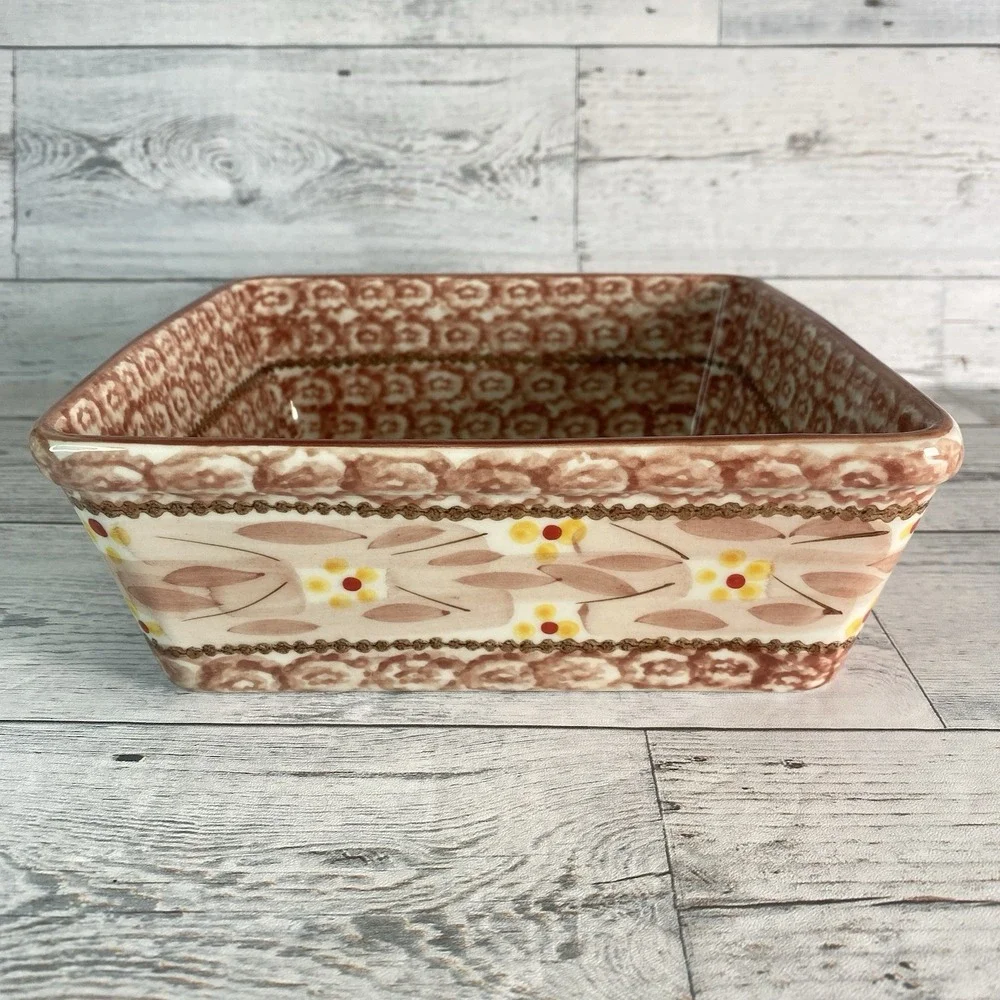 Temptations By Tara Old World Baking Serving Dish Square 8 Inch Cranberry